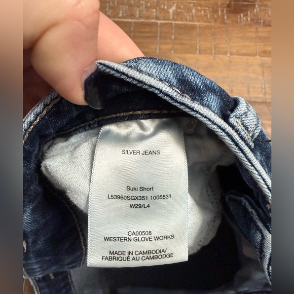 Silver Jeans Blue Distressed Jean Shorts - Picture 3 of 4